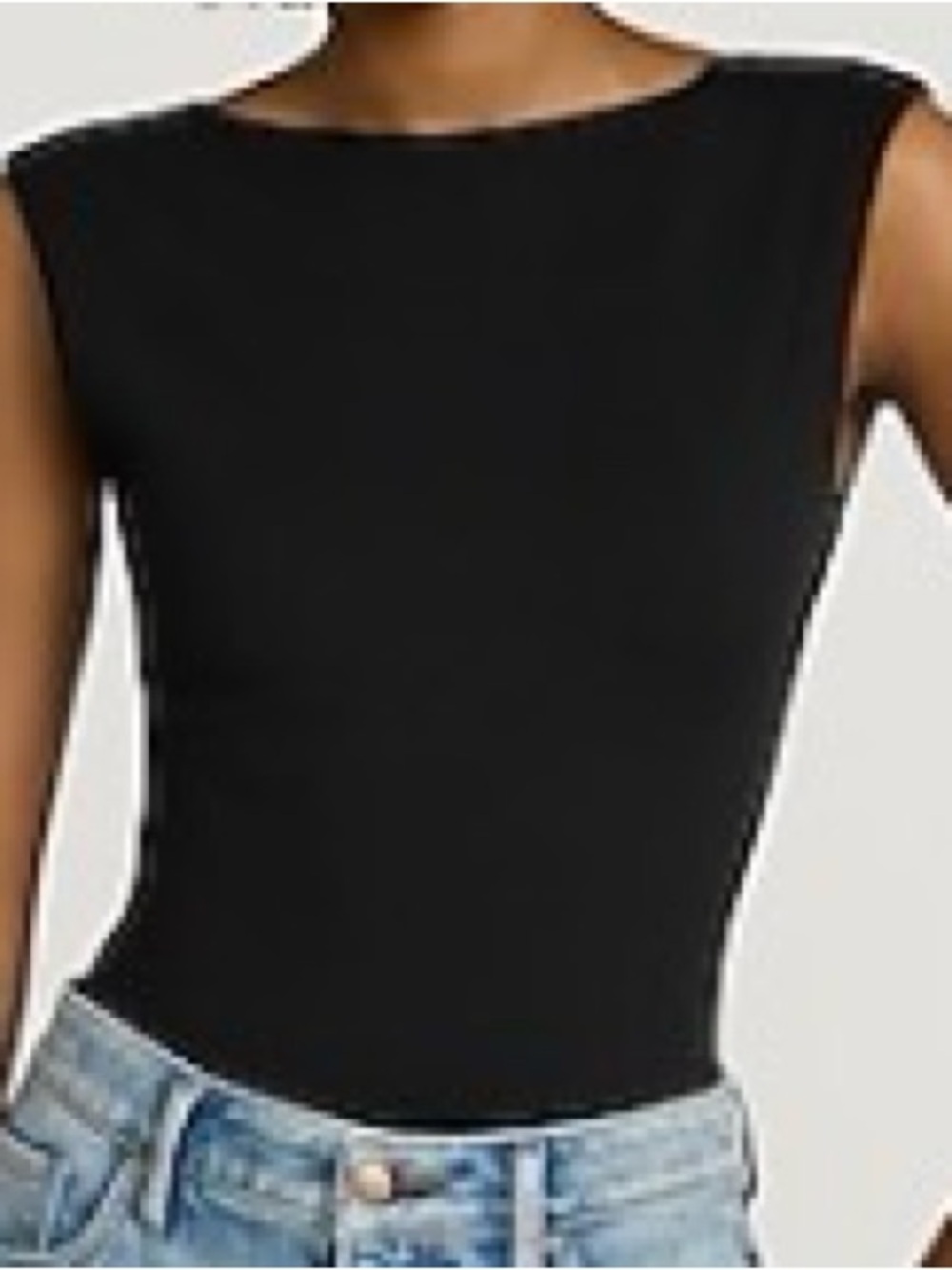 NWT Express Body Contour High Compression Boat Neck Open Back Tee